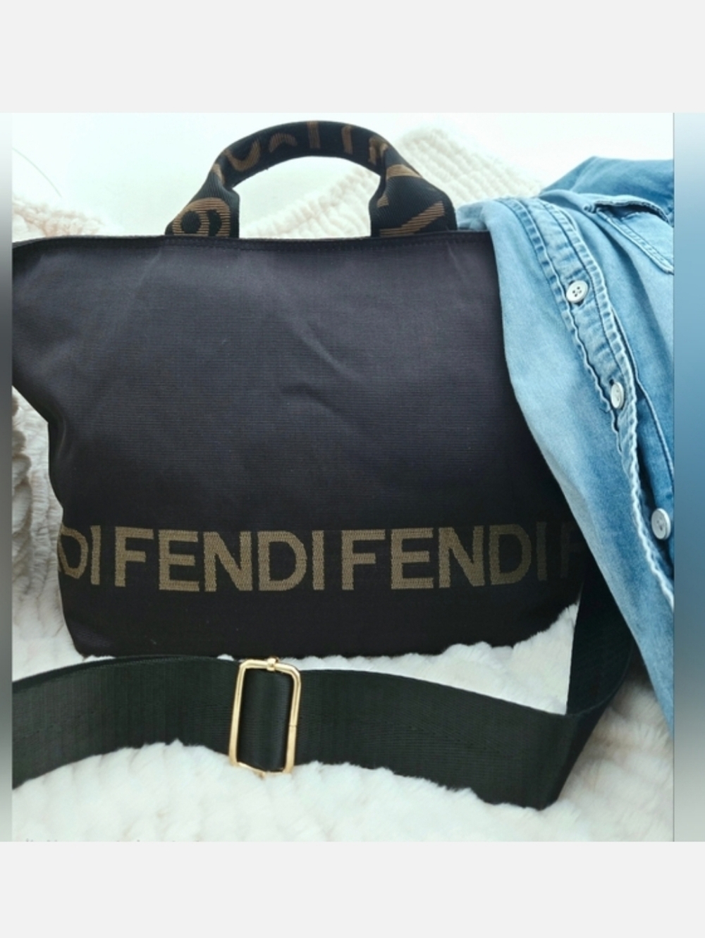 Authentic FENDI Zucca Satchel Crossbody Hobo Laptop Tote Business Breifcase - Picture 2 of 14
